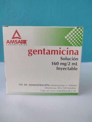 MEX-GENTAMICINA 160MG/2ML X 5 AMPS (INJECTABLE)