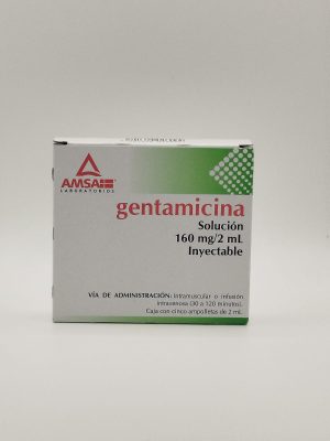 MEX-GENTAMICINA 160MG/2ML X 5 AMPS (INJECTABLE)