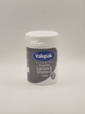 UK-VALUPAK CALCIUM W/ VITAMIN D CHEWABLE 400MG X 30 TABS